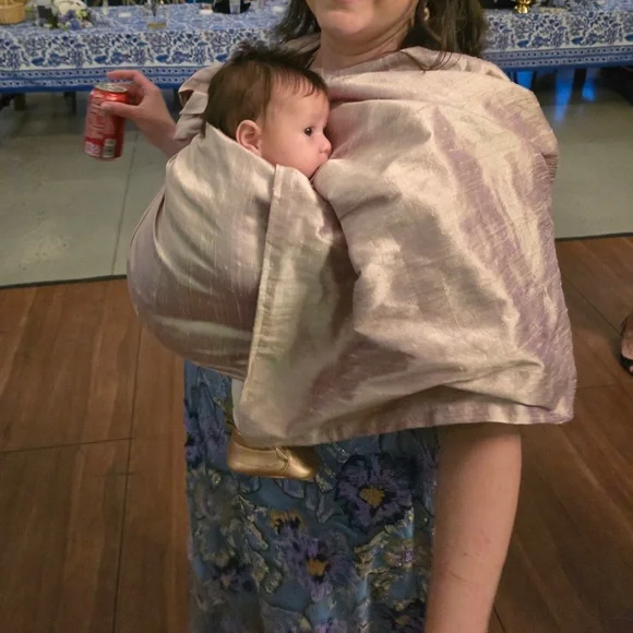 Handmade Floral Blue and Purple Women's Dress - Picture 5 of 5